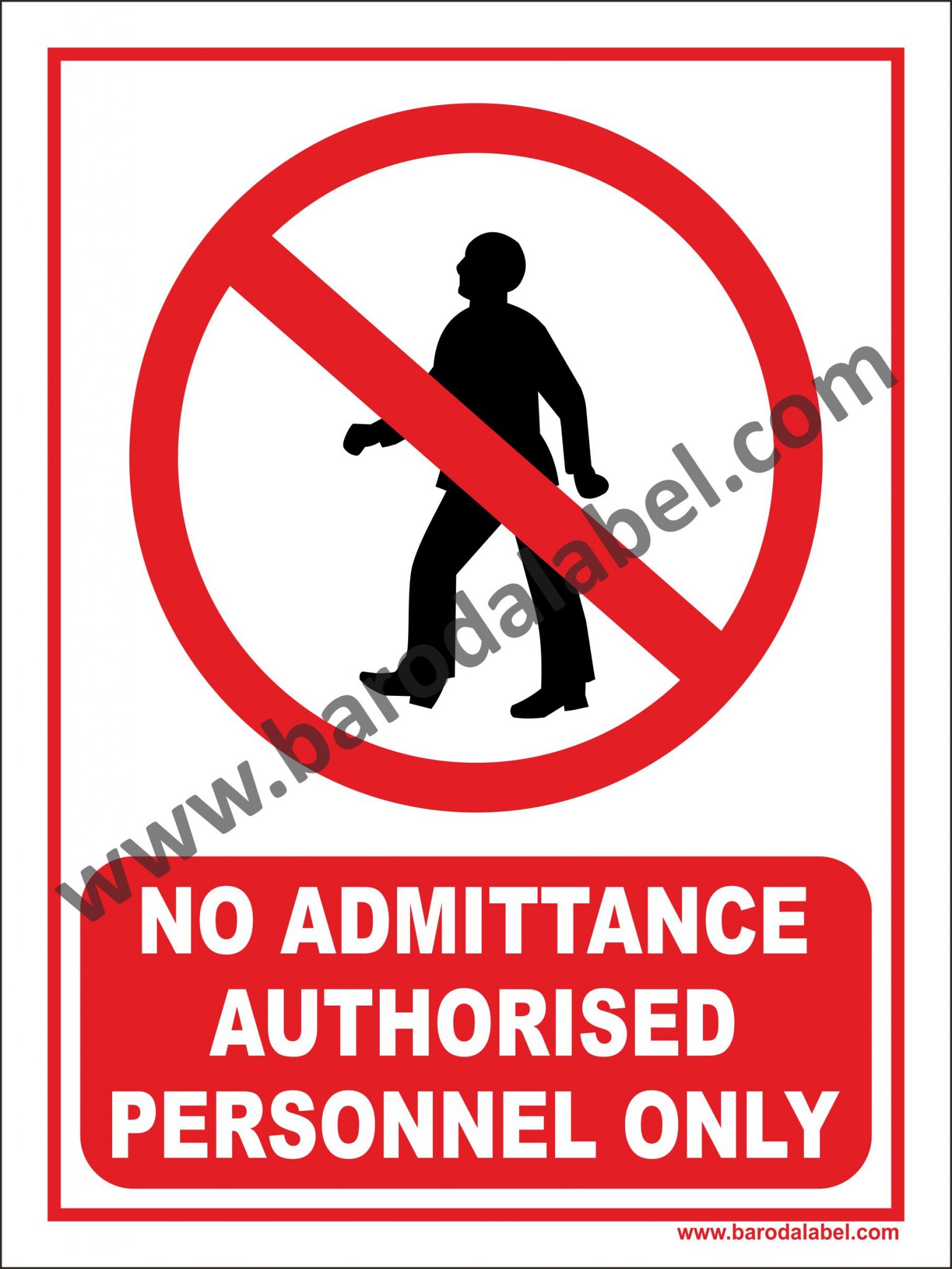 Prohibition Sign - Baroda Label Mfg. Co.