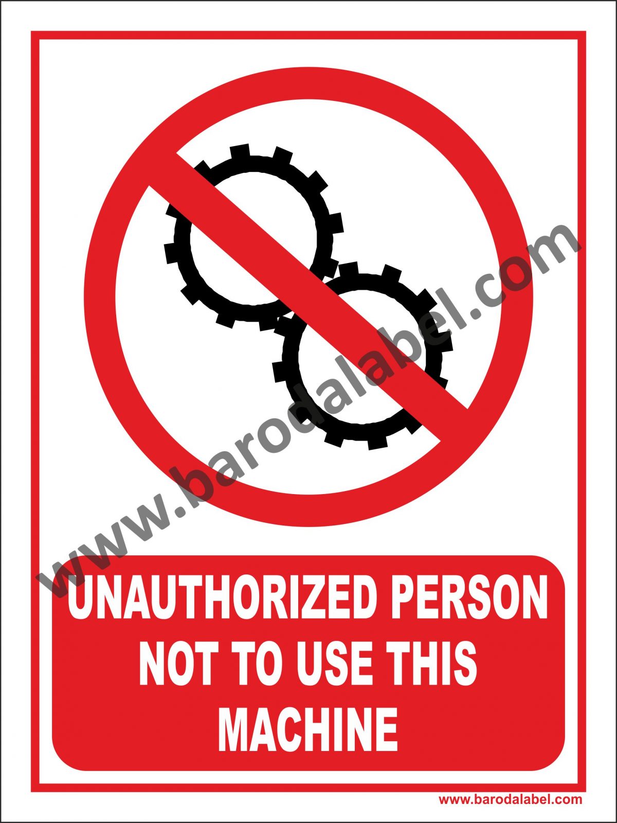 Prohibition Sign - Baroda Label Mfg. Co.